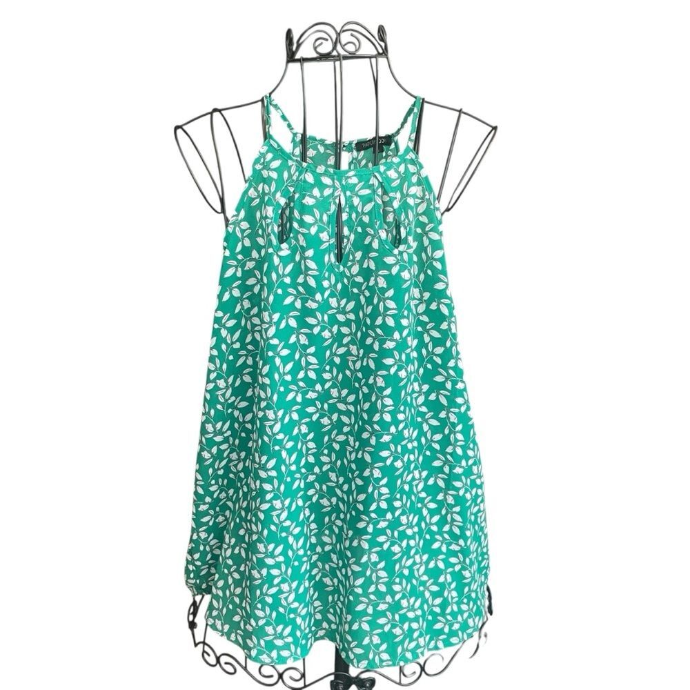 Papermoon Green Cut Out Halter Keyhole Back Sleeveless Tank Women's Size Small